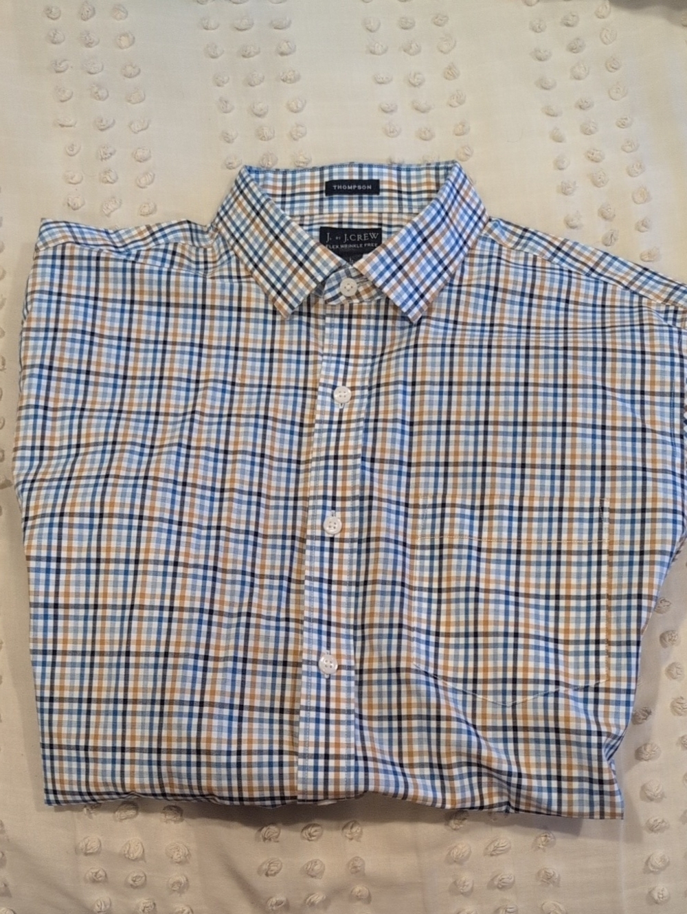 J. Crew Thompson Plaid Button-Down Shirt in Blue & Tan NWOT